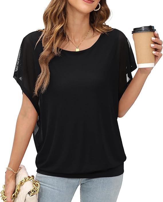 VIISHOW Women's Summer Loose Casual Short Sleeve Chiffon Top T-Shirt Blouse | Amazon (US)