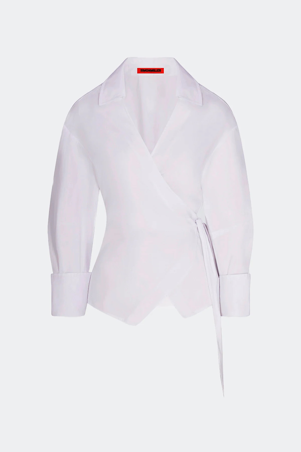 Anya Poplin Wrap Top In Macadamia | Simon Miller
