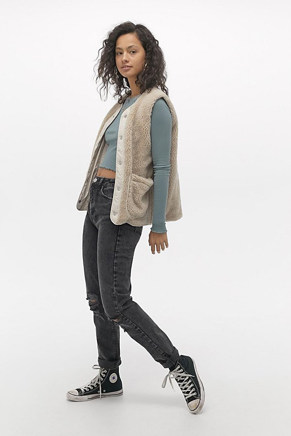 BDG Distressed Mom Jean - Black 26W 30L at Urban Outfitters | Urban Outfitters (US and RoW)