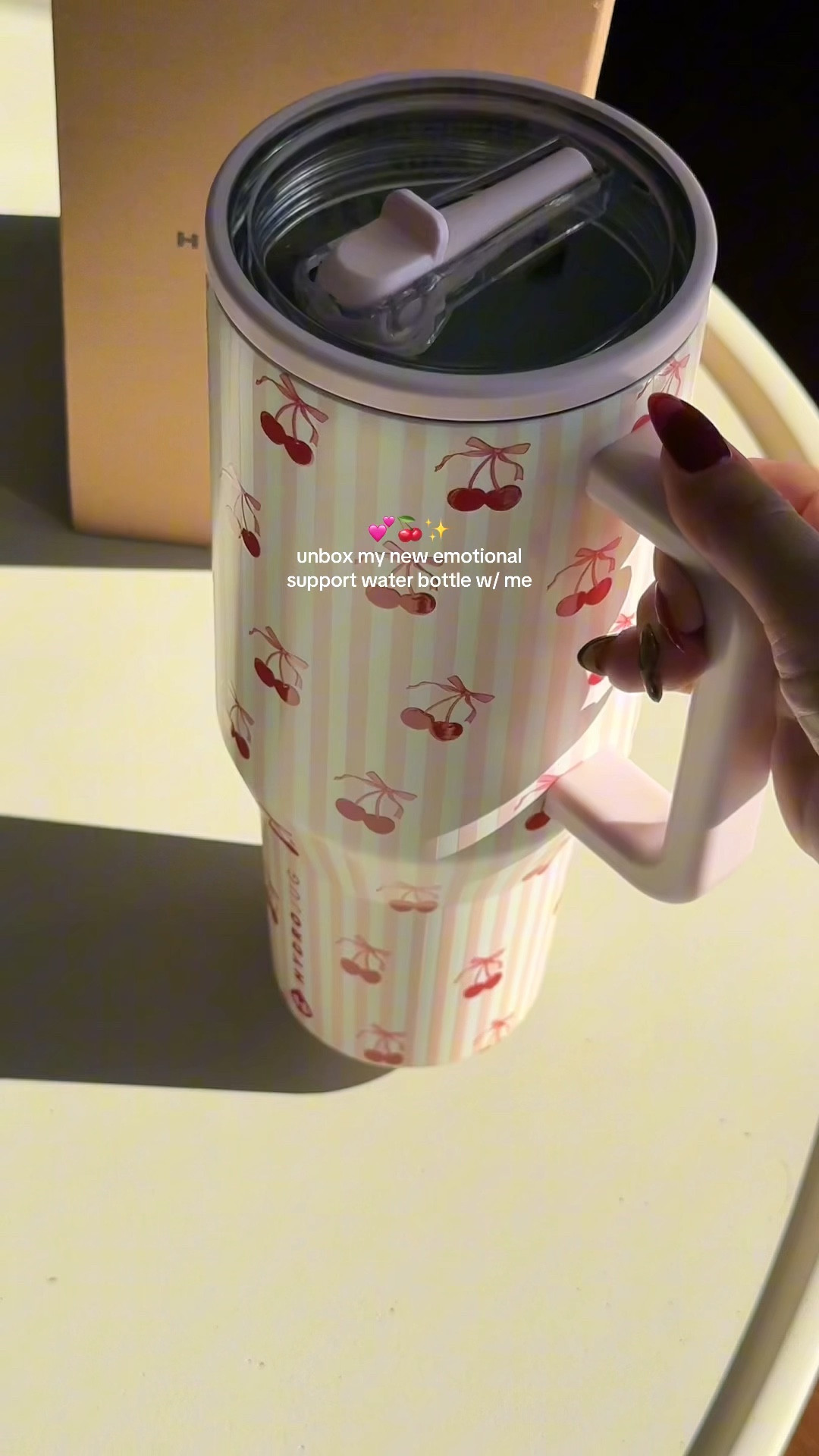 unboxing my new emotional support water bottle by hydrojug 🍒💕 their 40oz traveler tumbler in the sweet cherry print ✨ so cute and aesthetic + available on amazon! 

hydrojug, hydrojug traveler, hydrojug 40oz, hydrojug tumbler, sweet cherry tumbler, 40oz water bottle, 40oz tumbler, large tumbler, large water bottle, aesthetic water bottle, cute water bottle, emotional support water bottle, amazon water bottle, amazon find, hydration essentials, daily water bottle, aesthetic tumbler, cherry tumbler, travel tumbler, drinkware 

#LTKFindsUnder50 #LTKHome