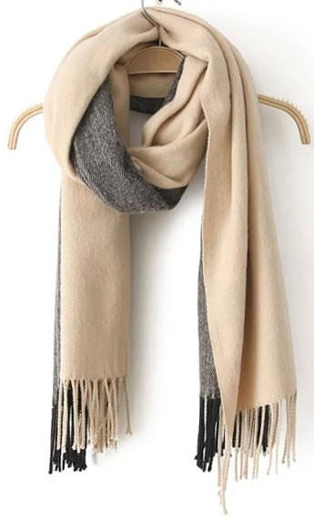 With Tassel Beige Scarf | Romwe