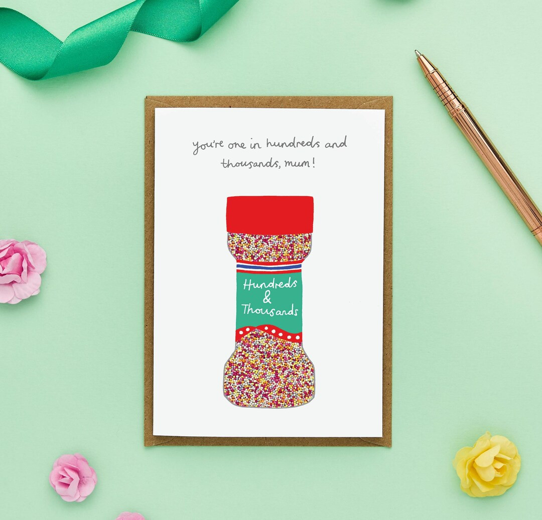 Funny Mother's Day Card | Hundreds and Thousands Pun | Unique Mum Greeting Card | Mum in a Millio... | Etsy (US)