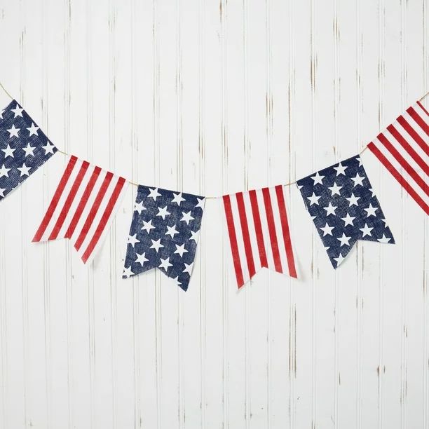 4th of July Red White Blue Star Stripe Banner, 19.5in -Way to Celebrate | Walmart (US)