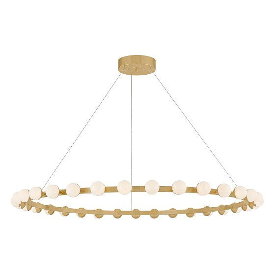 Robert Integrated LED Chandelier, Vintage Brass, 61 | West Elm (US)