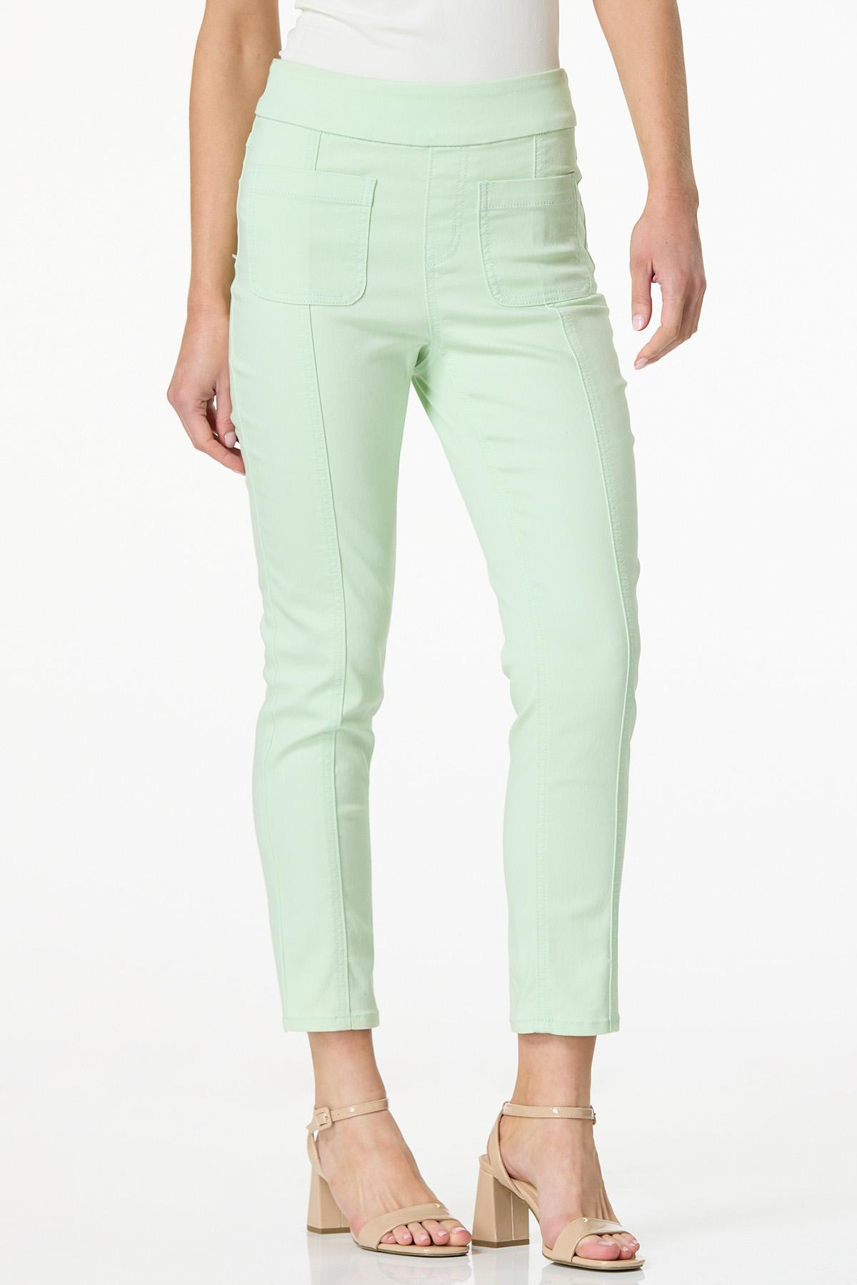 Cropped Sea Green Jeans | Cato Fashions