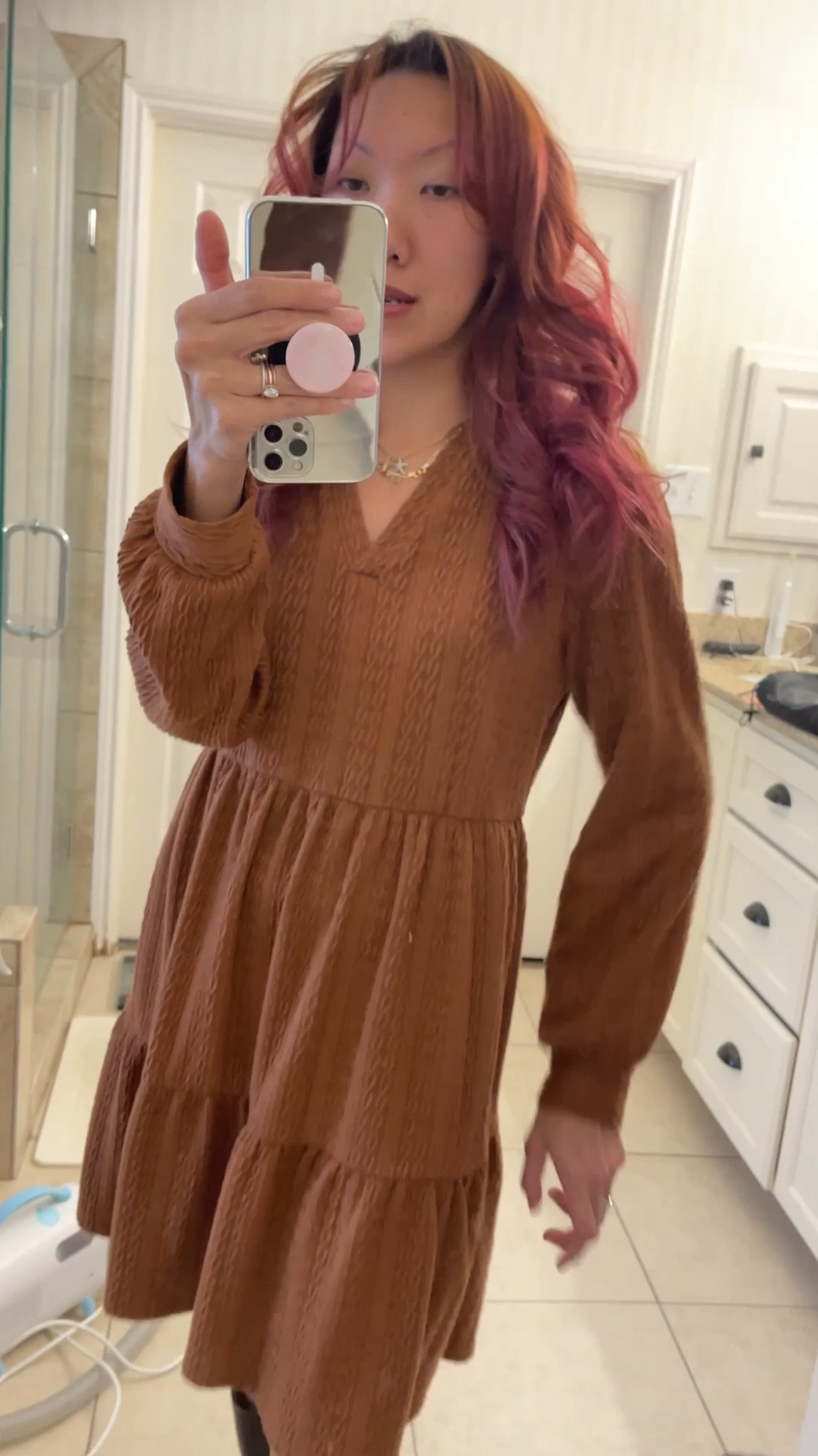 Style tip for Thanksgiving or Fall: Pair tall boots with dresses and skirts / skorts because in. 2025 we aren’t tucking skinnyjeans into tall boots anymore. 

Also, I recommend investing in genuine leather pieces that are well made so that they will stand the test of time. These boots are 18 years old and still in great condition. This exact style is still being produced by Frye boots to this day! They cost a bit more now so I would say my purchase was a wise investment 💅

Update your look by styling new fall sweater dresses  - if it’s still warm where you live, this faux cable knit is lightweight enough to wear to the pumpkin patch even on warm days. 

This season’s color palette is filled with browns, tan, and shades of caramel brown. So i’m going all in with head to toe brown dress and knee high boots. 


#LTKSeasonal #LTKShoeCrush #LTKStyleTip