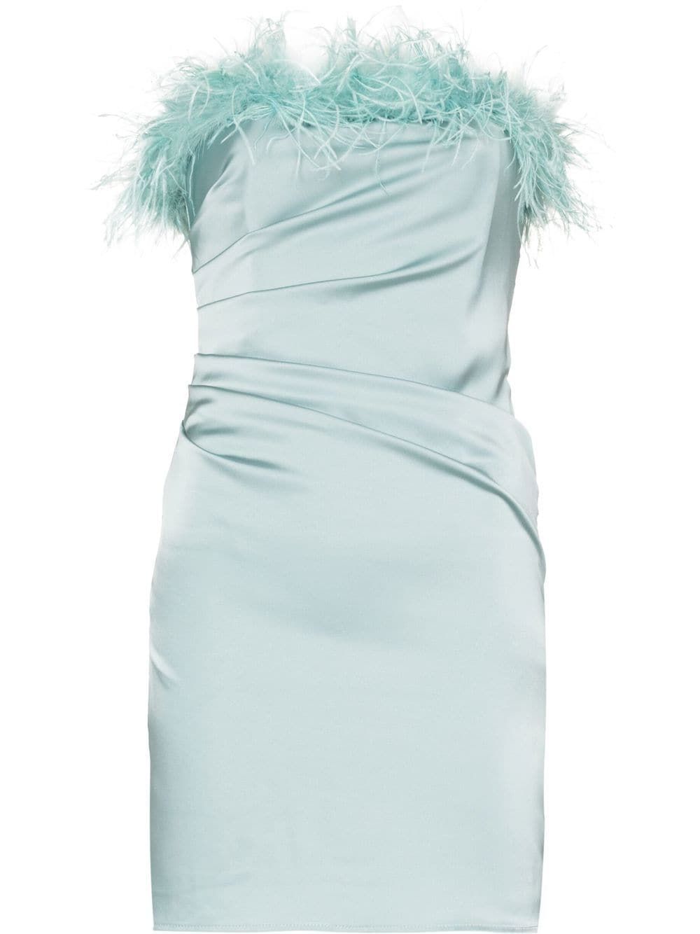 De La Vali feather-trim Strapless Dress - Farfetch | Farfetch Global
