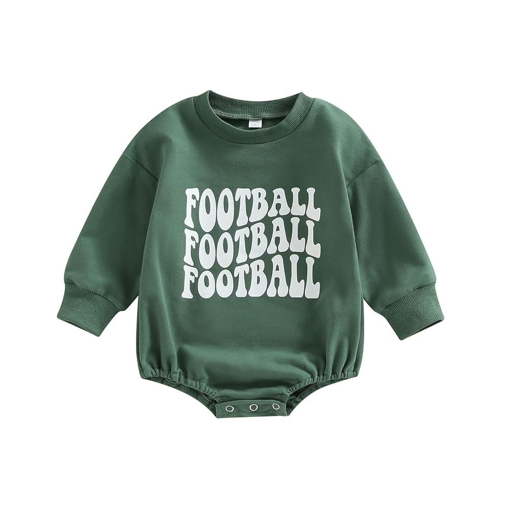 Baby Girl Boy Football Outfit Game Day Football Sweatshirt Romper Oversized Bodysuit Fall Winter ... | Amazon (US)