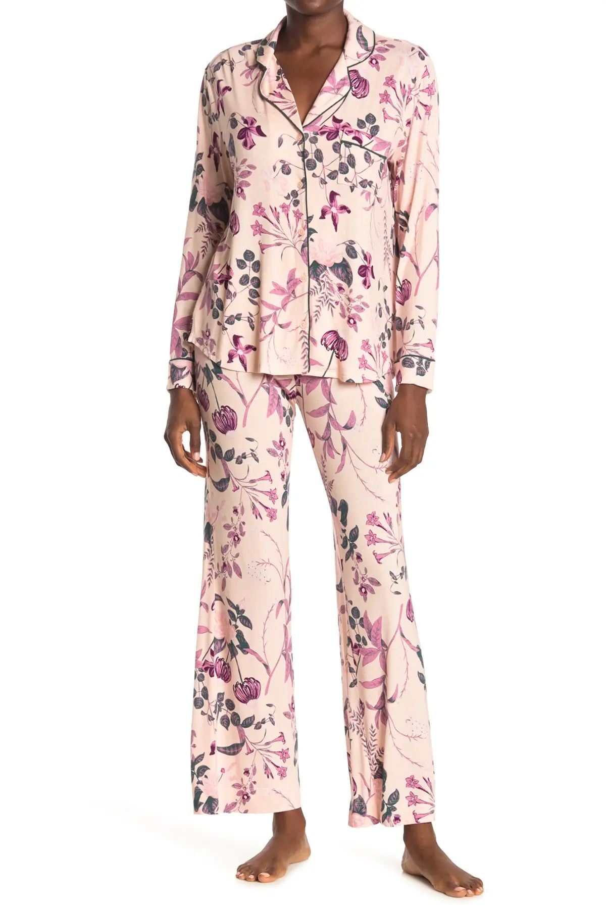 shimera | Tranquility Long Sleeve Shirt & Pants 2-Piece Pajama Set | Nordstrom Rack | Nordstrom Rack