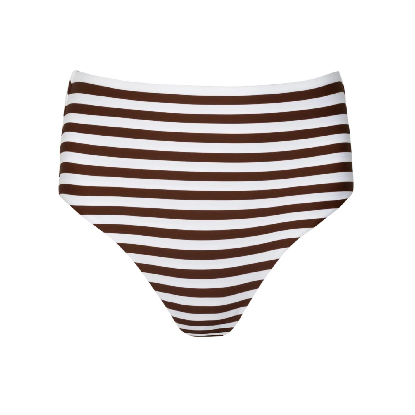 women's cocoa stripe high waist bikini bottom | Minnow