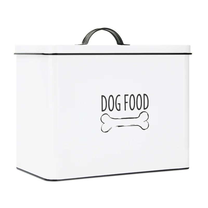 Outshine White Farmhouse Dog Food Bin - Can Be Personalized | Airtight Dog Food Storage Container... | Wayfair North America