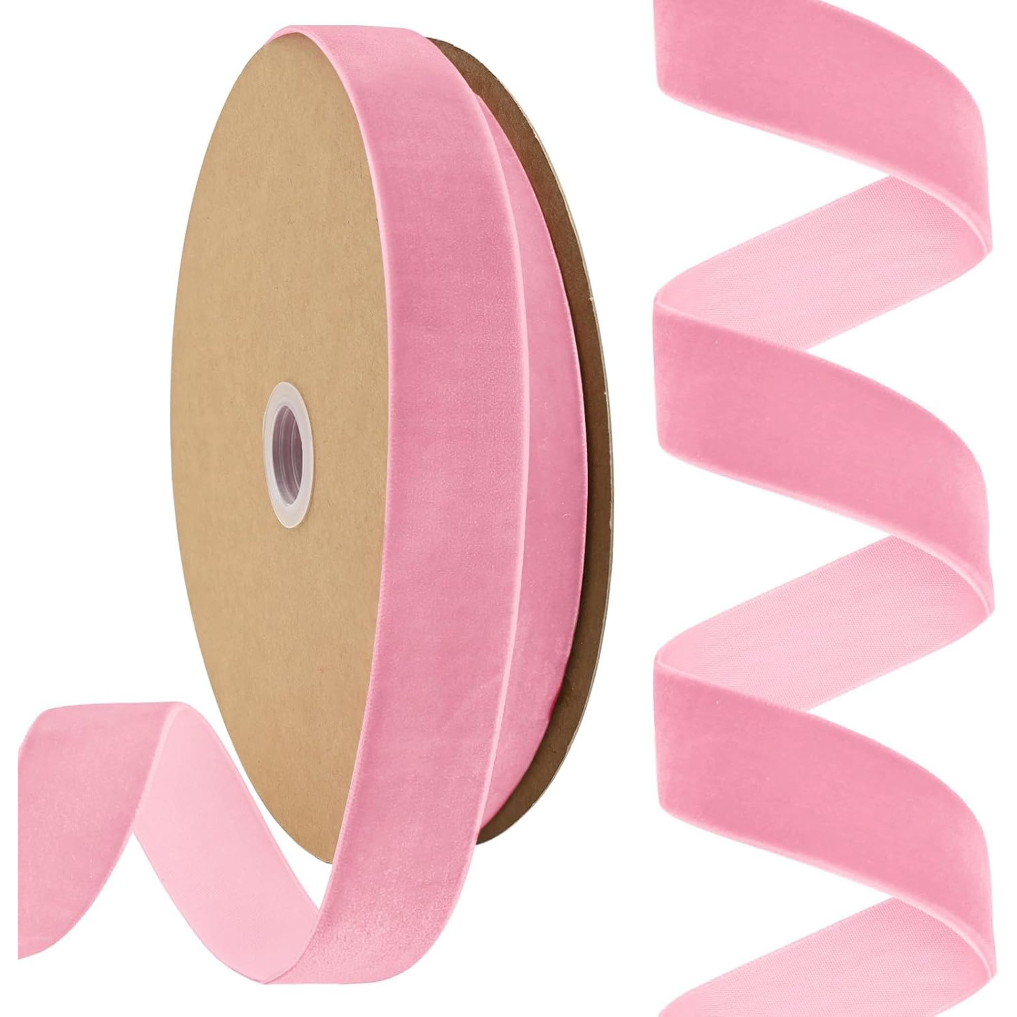 Pink Velvet Ribbon 1 Inch X 25 Yards Spool Fabric for Velvet Choker Christmas Wreath Decoration H... | Walmart (US)