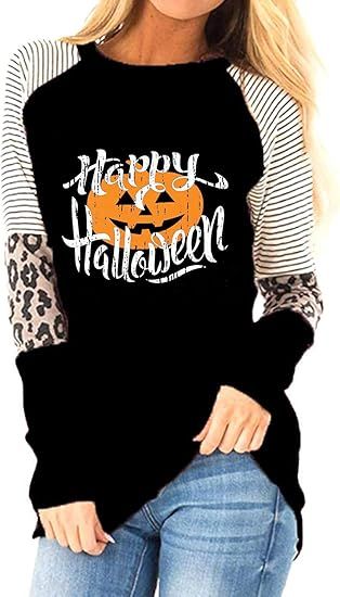 Funny Halloween Shirt for Women Long Sleeve Halloween Raglan Baseball Tee Shirt Top | Amazon (US)