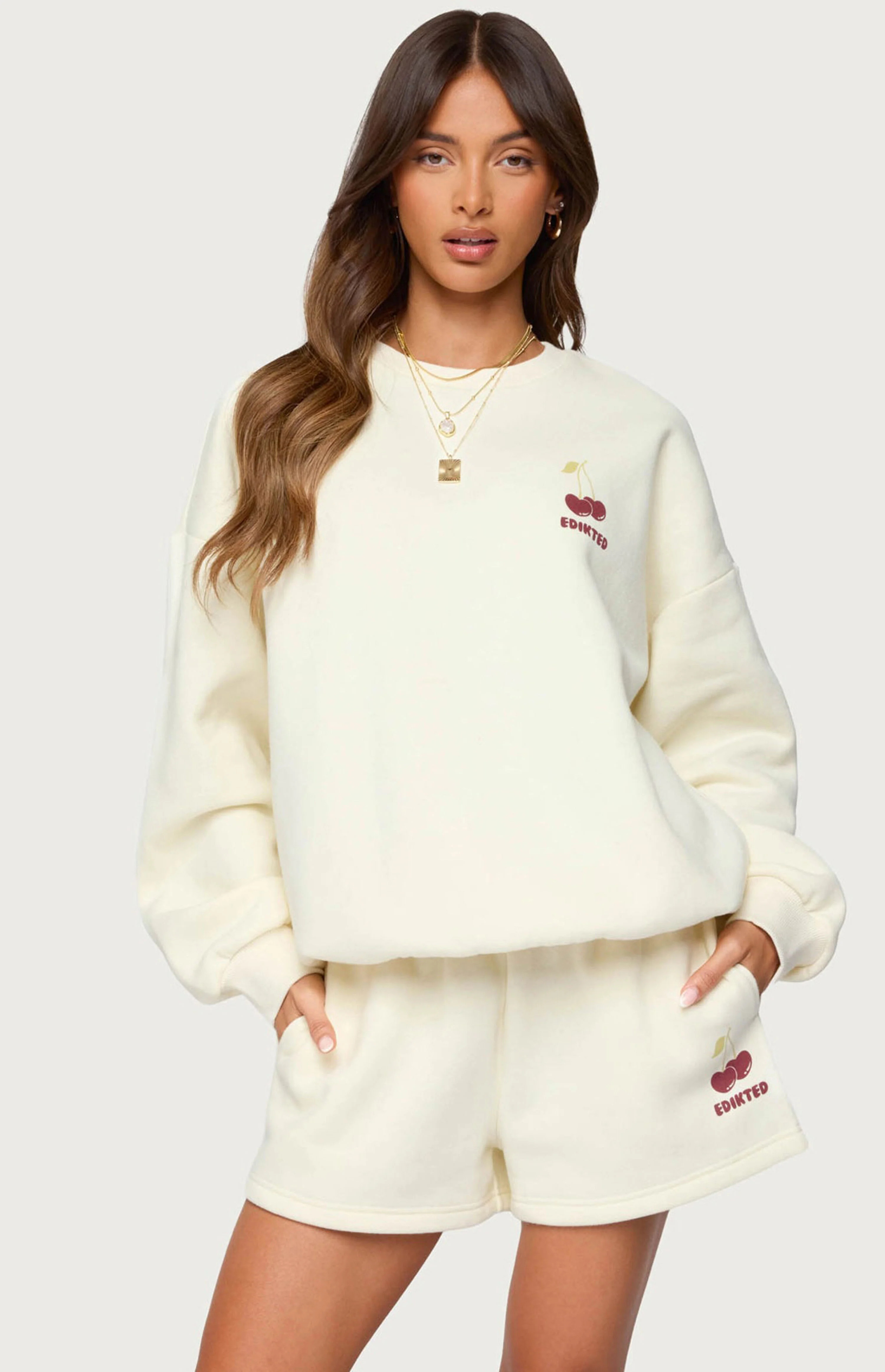 Edikted Cherry Babe Sweatshirt | PacSun