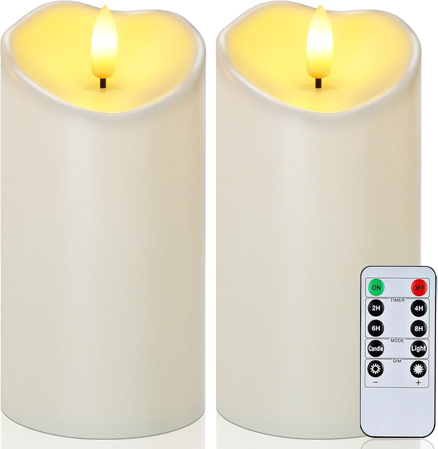 Raycare 6"x3" Outdoor Waterproof Flameless Candles with Remote and Timer, Battery Operated LED El... | Amazon (US)