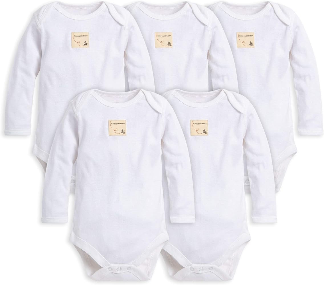 Burt's Bees Baby Unisex Baby Bodysuits, 5-Pack Short & Long Sleeve One-Pieces, 100% Organic Cotton | Amazon (US)