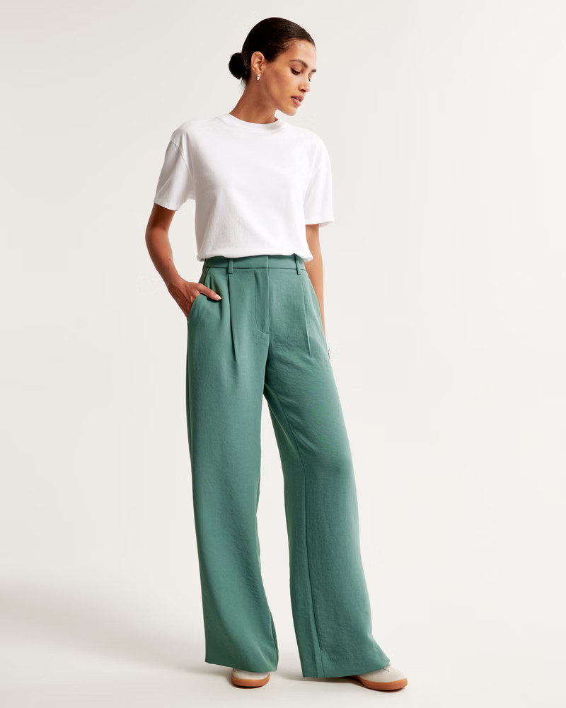 Women's A&F Harper Tailored Premium Crepe Pant | Women's New Arrivals | Abercrombie.com | Abercrombie & Fitch (US)