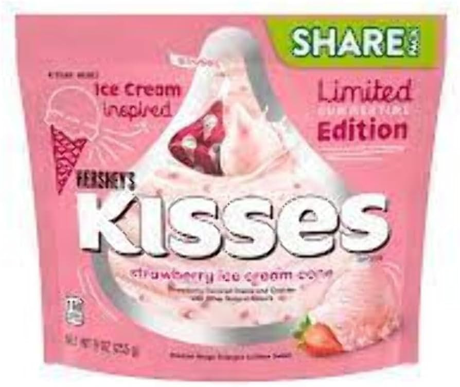 Hershey's Strawberry Ice Cream Cone Kisses - 9-oz. Bag Limited Summertime Edition Ice Cream Inspi... | Amazon (US)