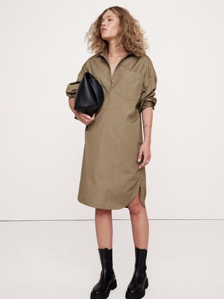 Oversized Poplin Midi Shirtdress | Banana Republic (US)