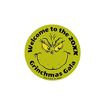 Bulk 80 Pc. Personalized Dr. Seuss™ The Grinch Round Party Favor Stickers | Oriental Trading Company