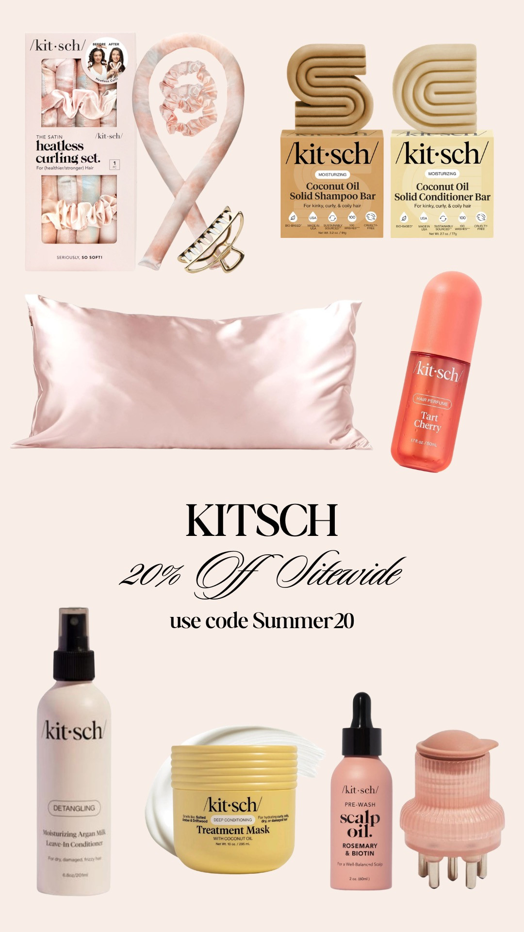 PSA: Kitsch’s 20% off Summer Sale is happening now ☀️✨ You guys know how I feel about them... I rounded up some of my favorite products that are actually worth grabbing while they’re on sale. 

Linking all my top picks! Happy shopping! 💛 #Kitsch #LTKBeauty #SummerSale 

 