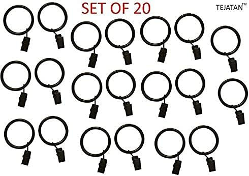 1.5-inch Metal Curtain Rings with Clips and Eyelets (20, Black) | Amazon (US)