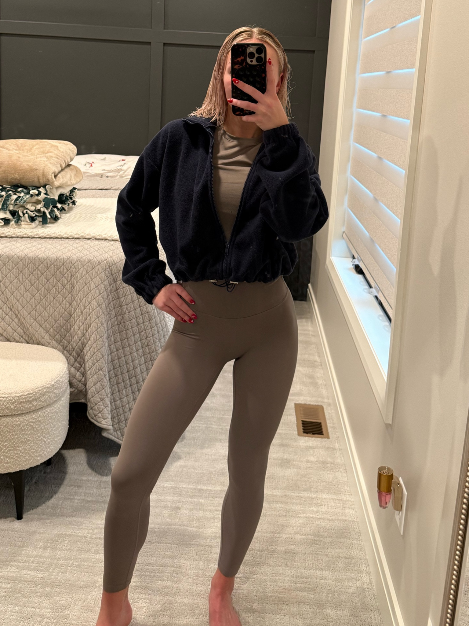 wearing a size small in the leggings, medium in the top, and large in the zip up🤍

#LTKFitness #LTKActive #LTKStyleTip
