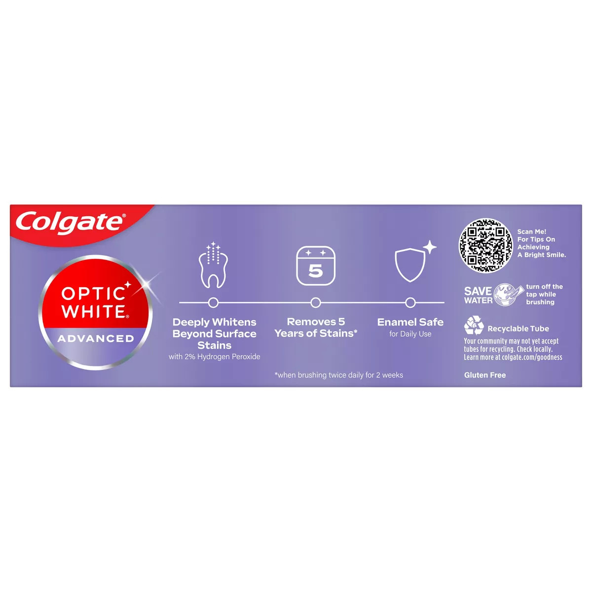 Colgate Optic White Advanced Whitening Toothpaste with Fluoride, 2% Hydrogen Peroxide - Sparkling... | Target