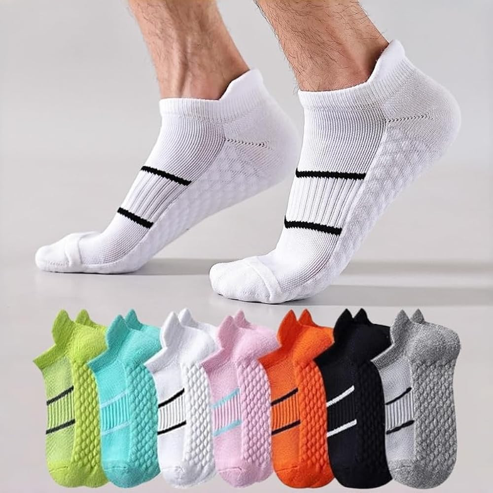 7 Pack Men's Athletic Ankle Socks Cushioned Running Breathable Low Cut Casual Socks | Amazon (US)