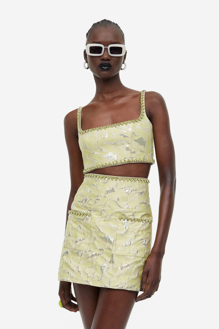 Glittery Jacquard-weave Bralette Top | H&M (US + CA)