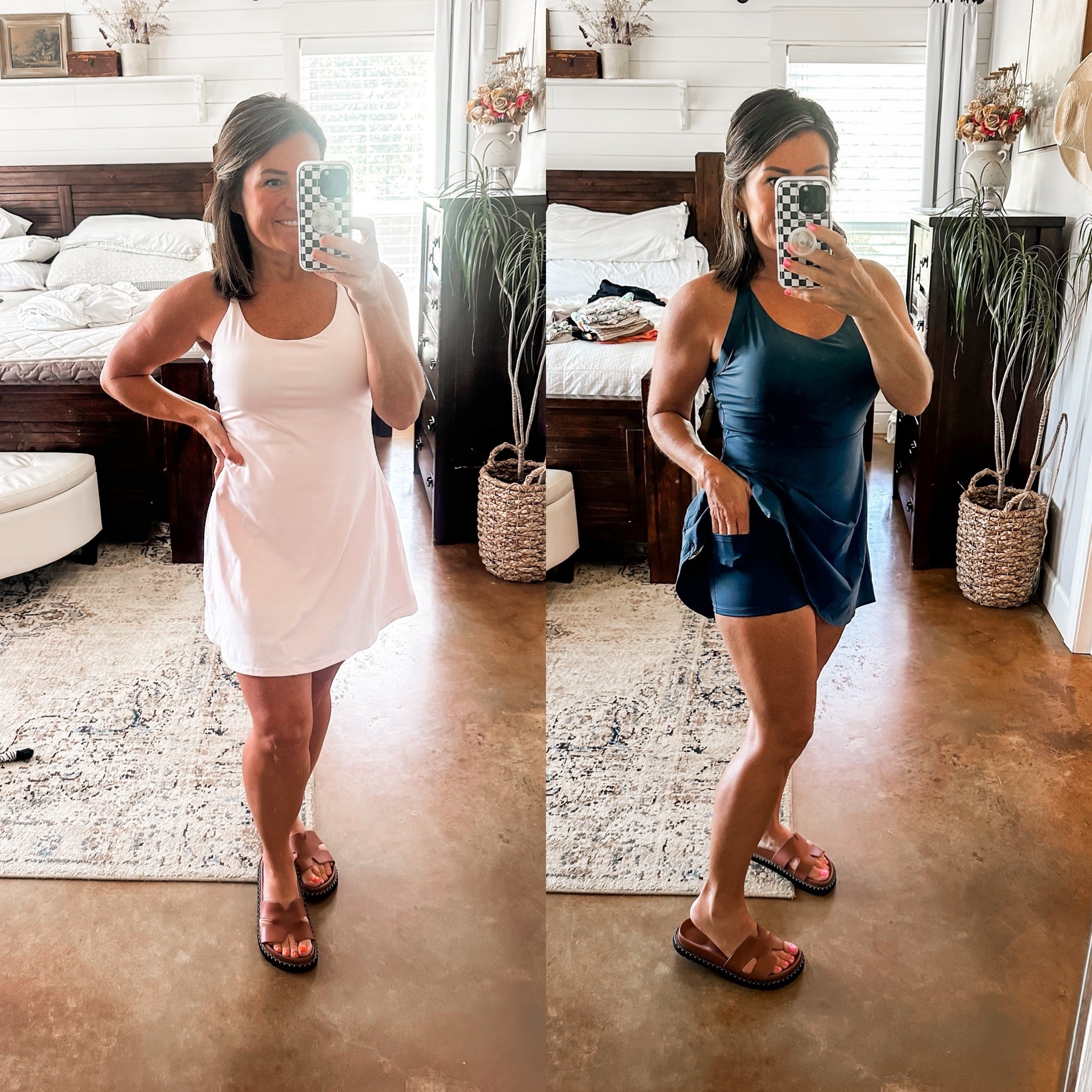 These easy peezy tennis dresses are perfect pieces to transition to the fall! You don’t have to take them all the way off to go to the bathroom and they have built in biker shorts! Throw a cardigan or button up over them and you’re fall ready! 

#LTKSeasonal #LTKActive #LTKStyleTip