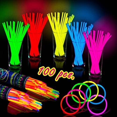 100 Pack Colorful Glow Sticks - Great For Party Supply - Glow in The Dark Glowing Sticks Fun Part... | Amazon (US)