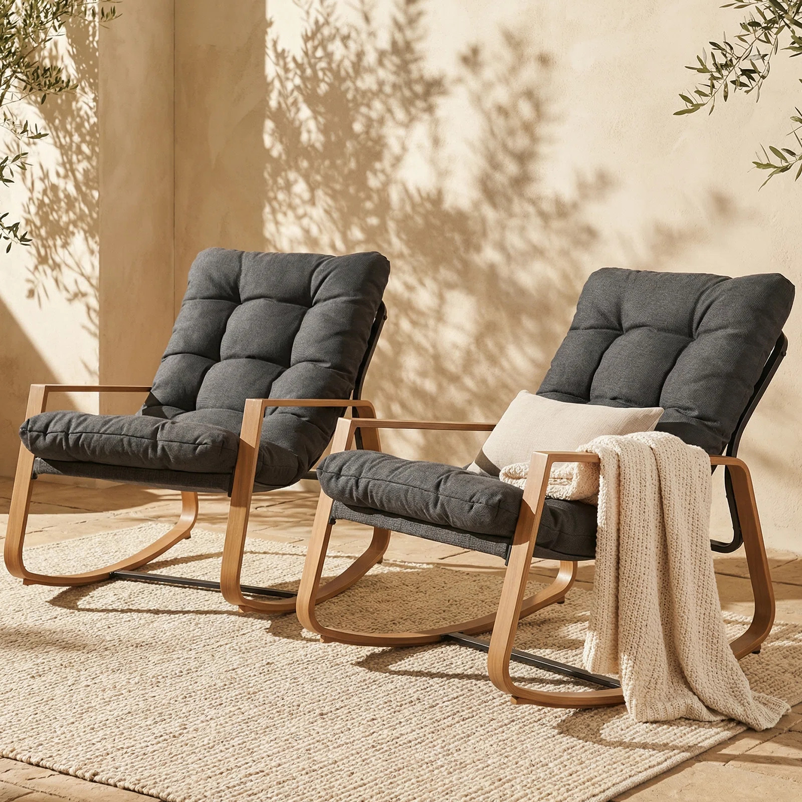 George Oliver Stannard 28.7"Wide Water-Resistant Fabric Rocking Chair Set Of 2 & Reviews | Wayfai... | Wayfair North America