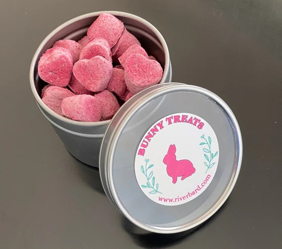 Strawberry Banana Rabbit Treats - Give Your Bunny Some Extra Love! Tasty Little Heart-Shaped Trea... | Etsy (US)