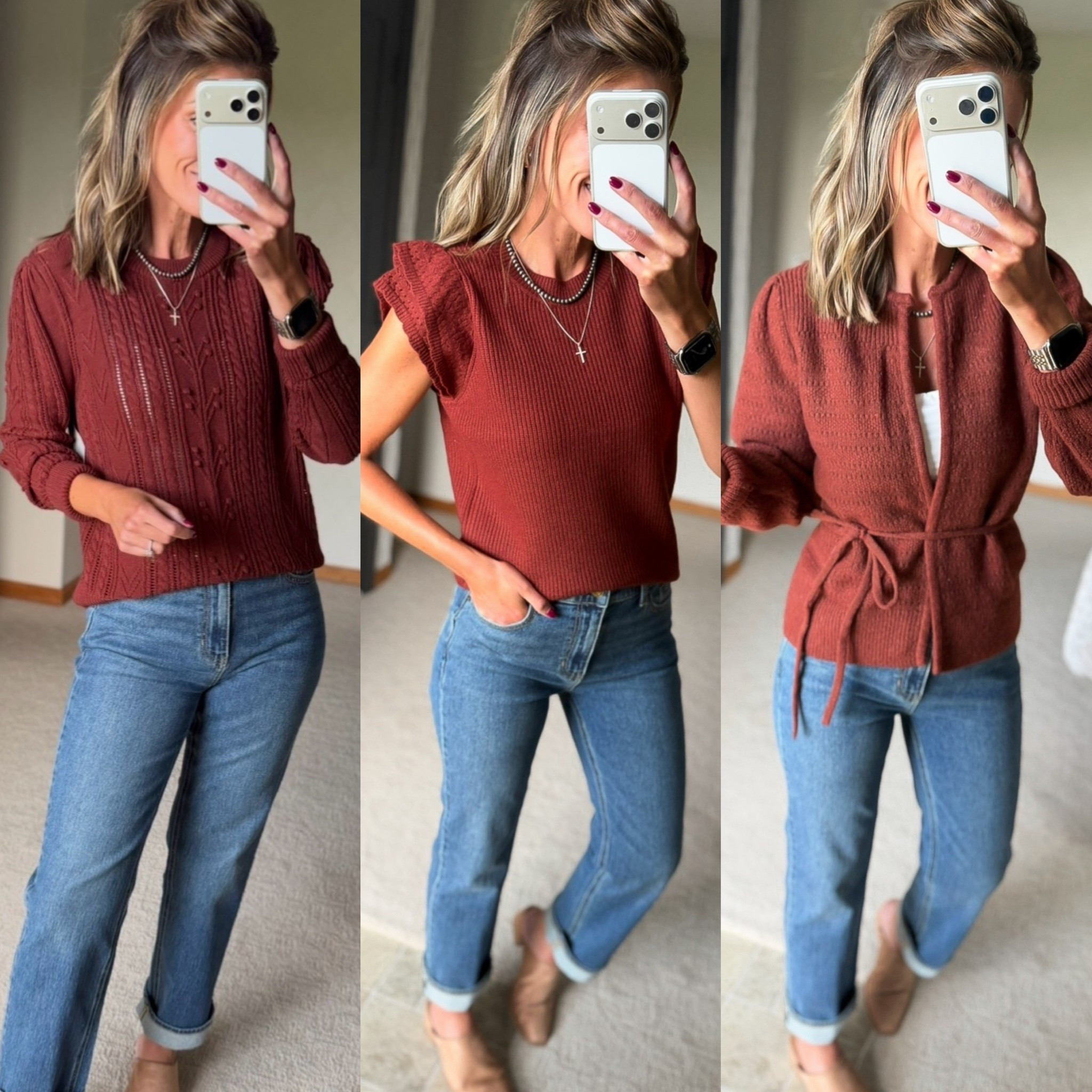 3 new sweater options from @Walmart 
Wearing small in all styles. Which is your favorite??
Jeans also Walmart and less than $20

#LTKOver40 #LTKSeasonal