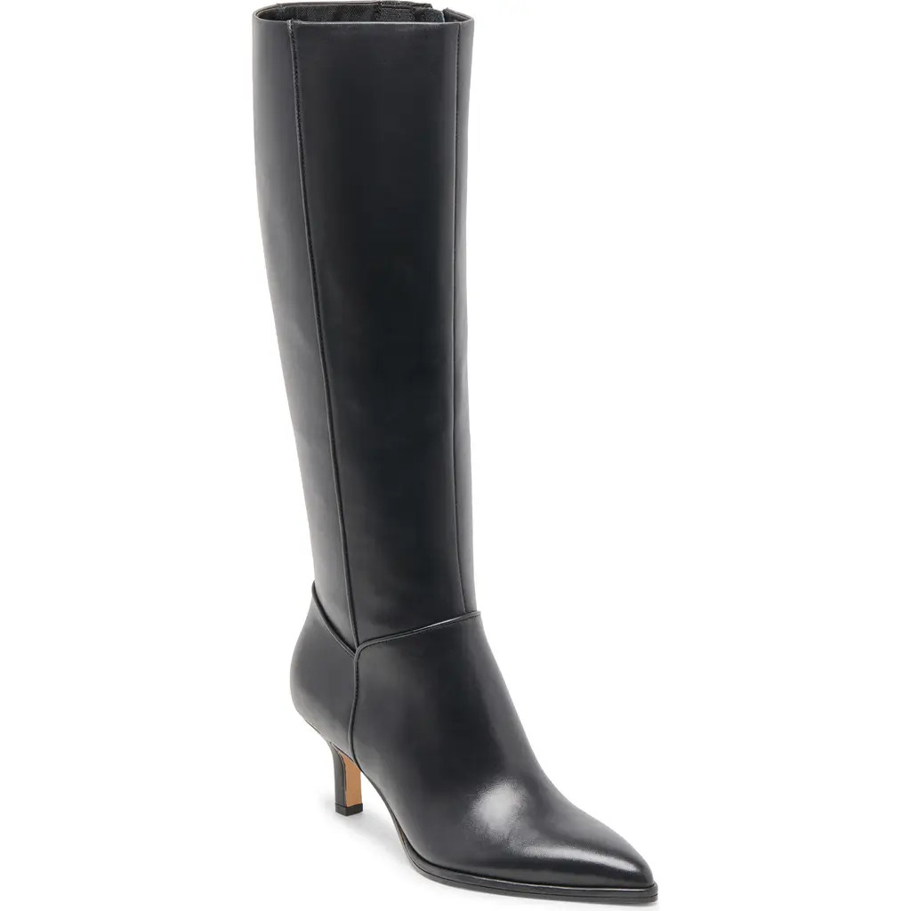 Dolce Vita Aldy Pointed Toe Knee High Boot in Black Leather at Nordstrom Rack, Size 12 | Nordstrom Rack