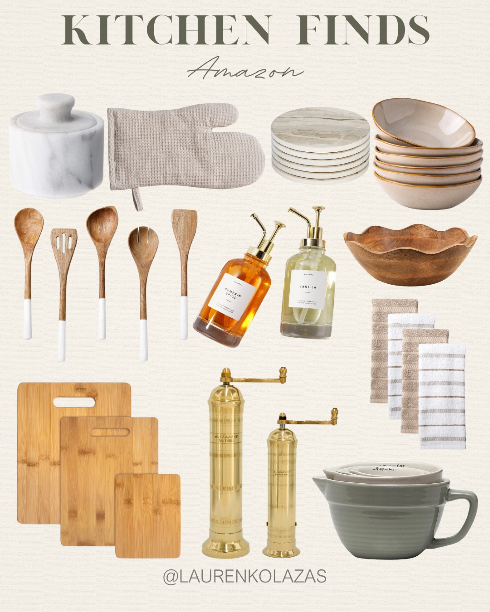 Treat yourself to a new kitchen tool or cookware from Amazon! There's a variety to choose from including a wooden laddle set, a table napkin, salt bowl, chopping board, and more!
#affordablefinds #summerrefresh #cookingware #giftguide

#LTKFindsUnder50 #LTKHome #LTKSeasonal