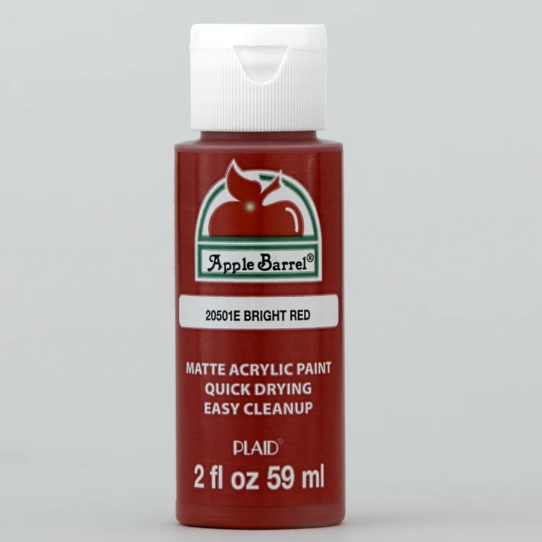 Apple Barrel 20501EX Acrylic Craft Paint, Matte Finish, Bright Red, 2 fl oz | Walmart (US)