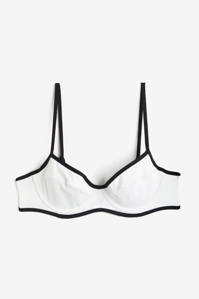 Non-padded Bikini Top - White/black - Ladies | H&M US | H&M (US + CA)
