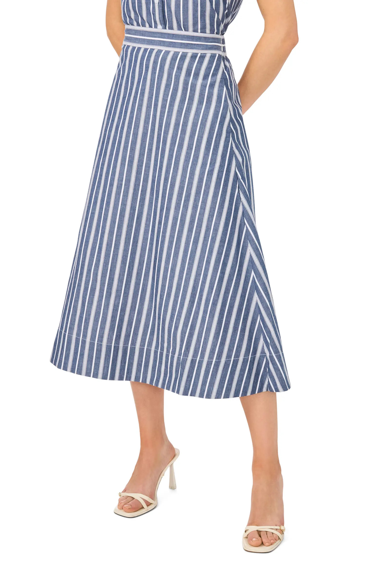 Striped Cotton Pull-On Midi Skirt (Women) | Nordstrom | Nordstrom