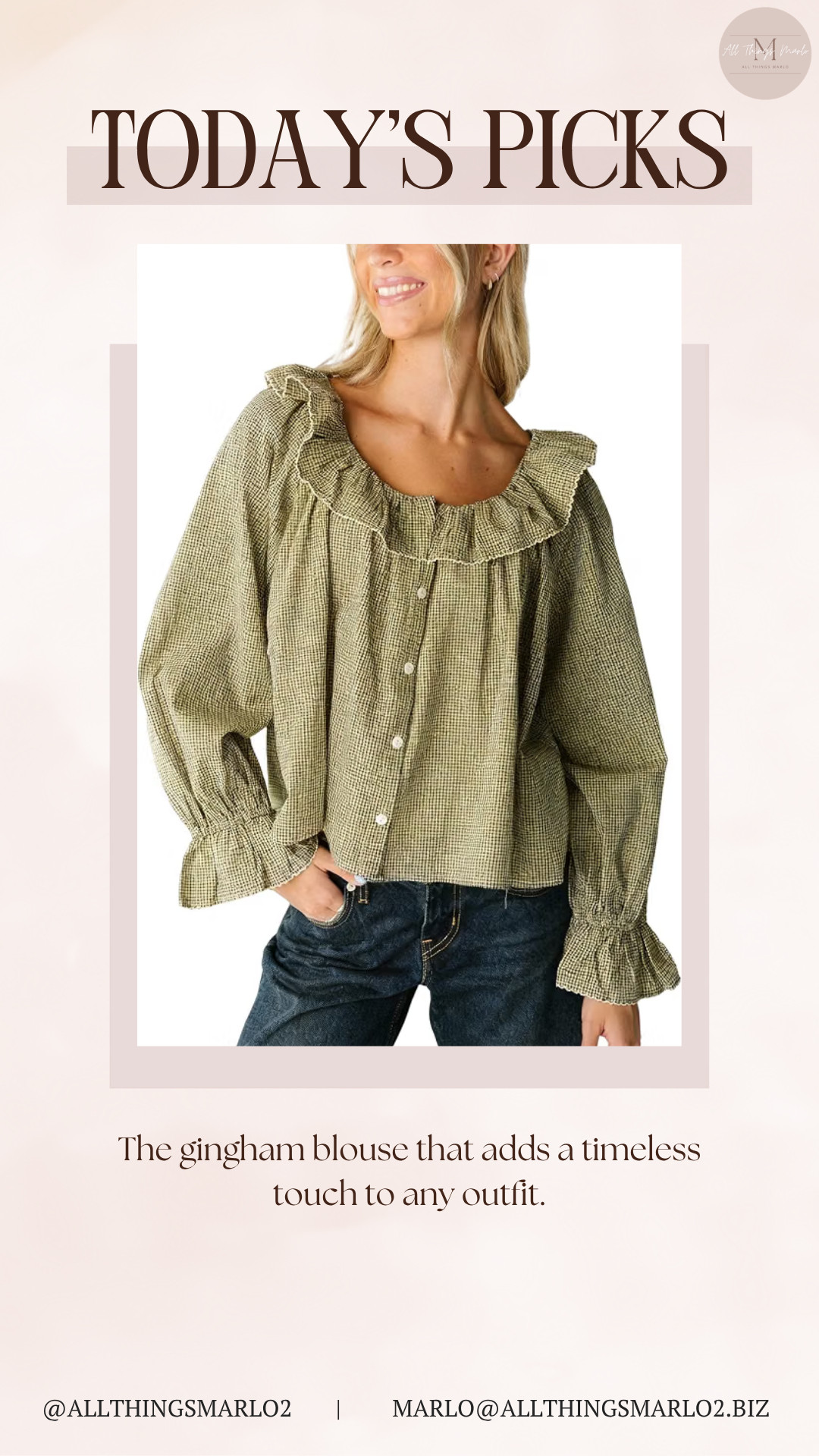 The gingham blouse that adds a timeless touch to any outfit. 

 #LTKSeasonal #LTKWorkwear #LTKTravel