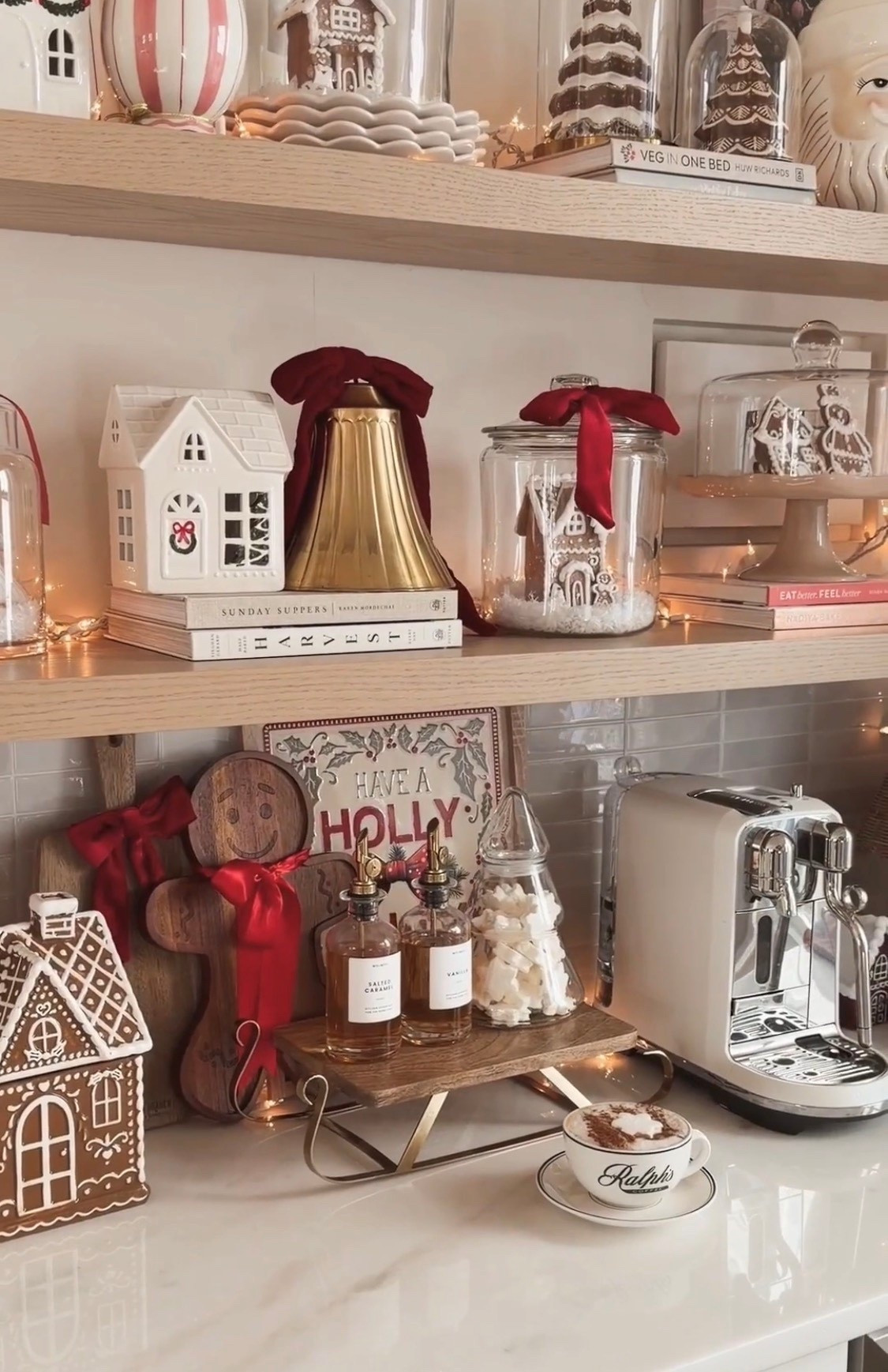 Coffee bar Christmas decor 