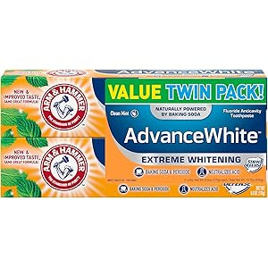 ARM & HAMMER Advanced White Extreme Whitening Toothpaste, TWIN PACK (Contains Two 6oz Tubes) -Clean  | Amazon (US)