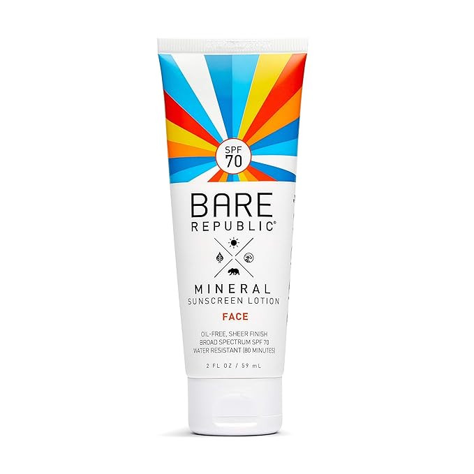 Bare Republic Mineral Sunscreen SPF 70 Sunblock Face Lotion, Enriched with Antioxidant-Rich Hydra... | Amazon (US)