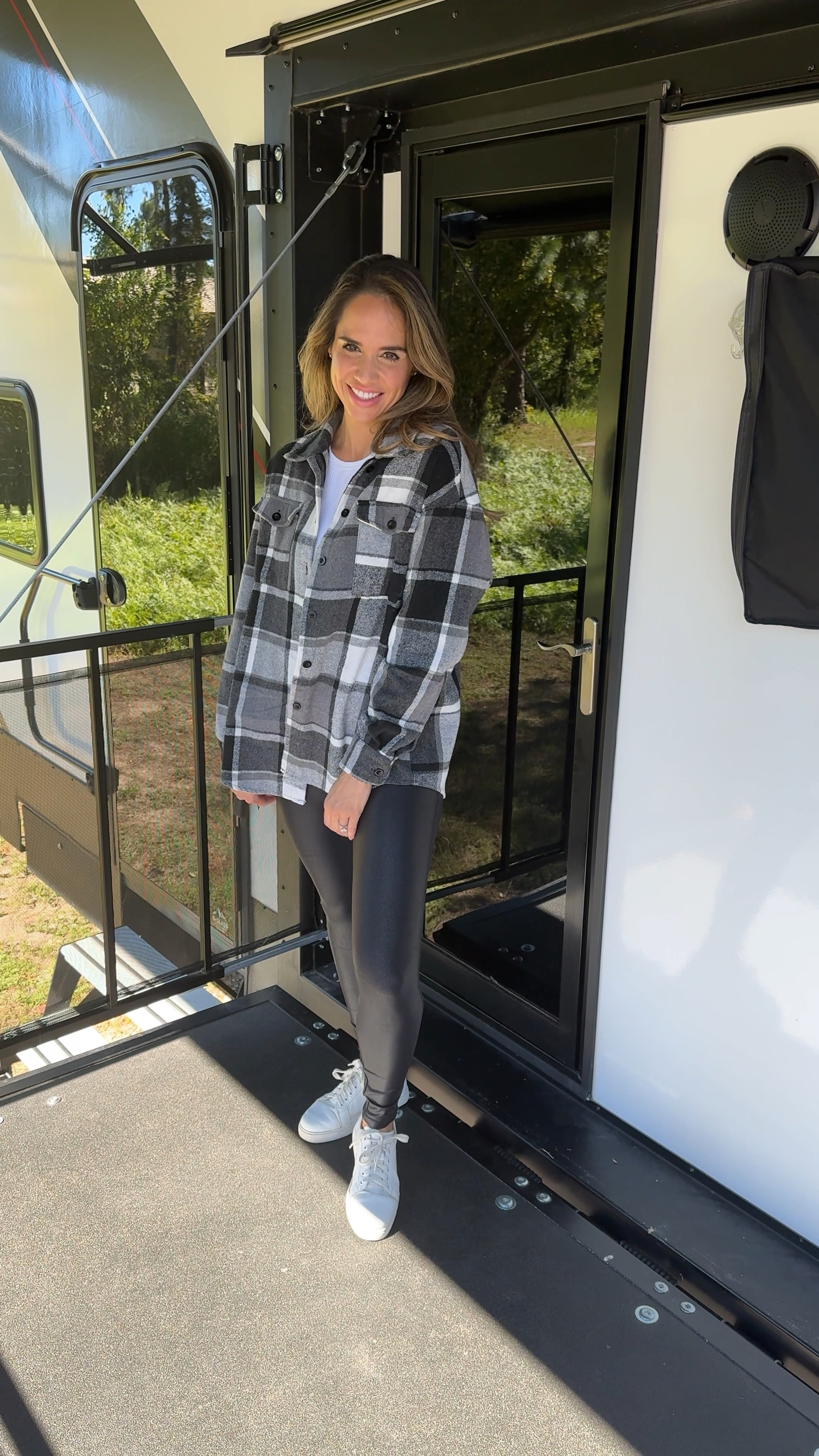 As a full-time traveler, I have lived in this long sleeve shacket over the past year! It’s perfect for fall weather, chilly nights around the campfire and for dressing up my typical attire of leggings and a cute tank top! ☺️

Also sharing these adorable faux leather leggings that are honestly so much more comfortable, and a lot less pricey, than its  competitor!

I wear a size small. 💗

#shacket #fallfashion

#LTKActive #LTKFindsUnder50 #LTKTravel