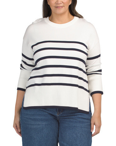 Plus Striped Sweater for Women | Rayon/Nylon | Marshalls