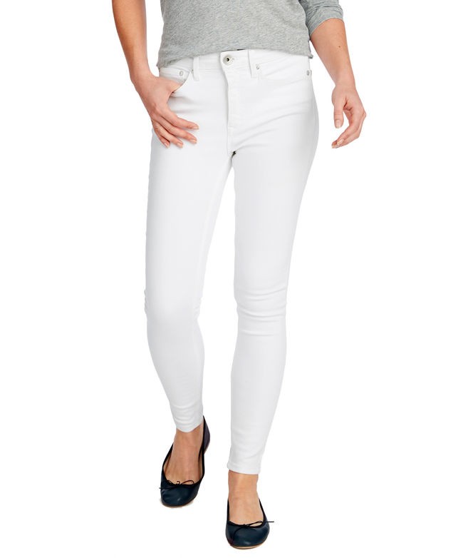 Made in the USA Jamie High Rise White Denim | Vineyard Vines