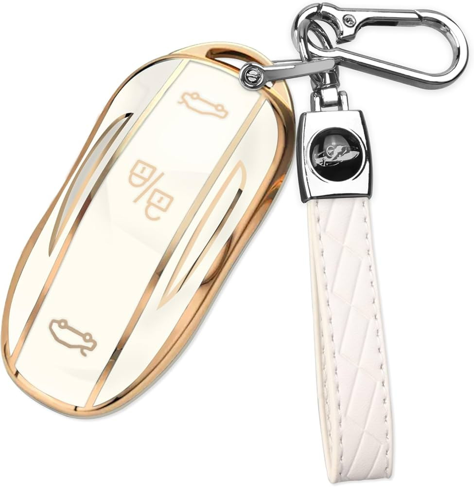 QBUC for Tesla Key Fob Cover with Keychain Car Key Case Compatible with Tesla Model X Smart Remot... | Amazon (US)