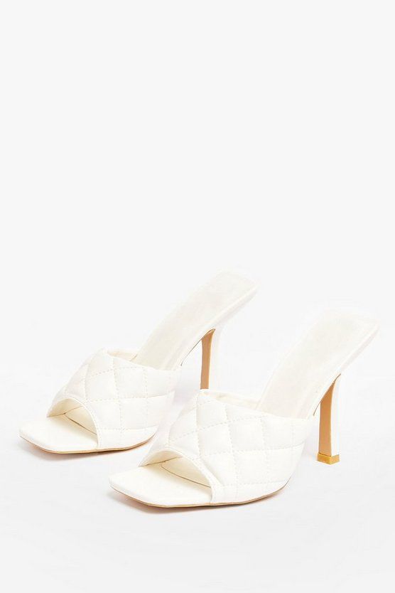 Quilted Faux Leather Stiletto Mules | Nasty Gal (US)