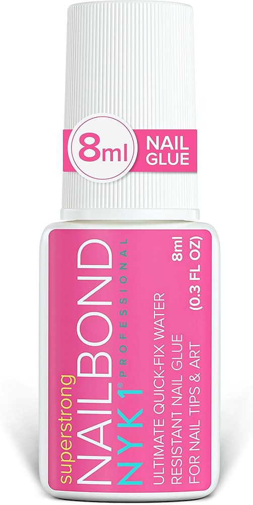 NYK1 Super Strong Nail Glue For Press On Nails, Nail Tips And Acrylic Nails (8ml) Nail Bond Brush... | Amazon (CA)